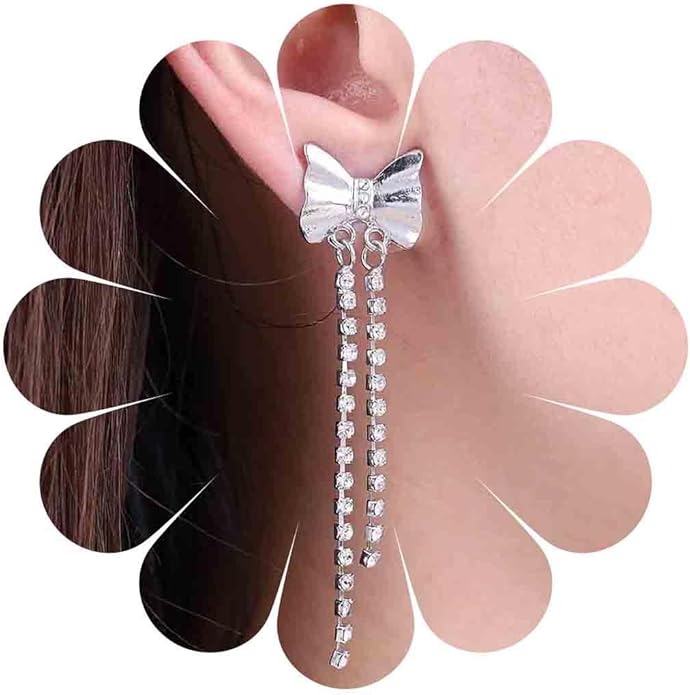 Vintage Bow tennis chain Drop Earrings