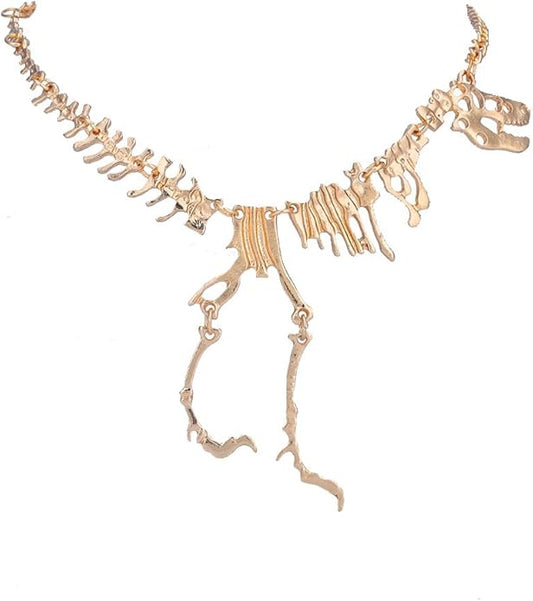 Punk Long Pendant Necklace Dainty Dinosaur