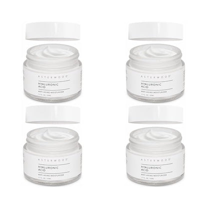 Asterwood Hyaluronic Acid Moisturizer (4 Pack) - Face Cream for Anti-Aging, Anti-Wrinkle - Hydrating for Dry Skin - Facial Moisturizer for Women & Men - Fragrance-Free, Non-Comedogenic - 6.8 oz