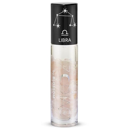 Blossom Zodiac Sign Vanilla Scented Moisturizing Roll-On Lip Gloss with Crystals, Made in USA, 0.20 fl. oz./5.9ml, Libra