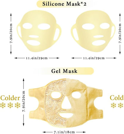 Ice Face Mask and Eye Ice Roller 5Pack Beauty Skin Care Tools Set, Eye Mask for Dry Eyes Face Depuffer Wrinkles and Lifting