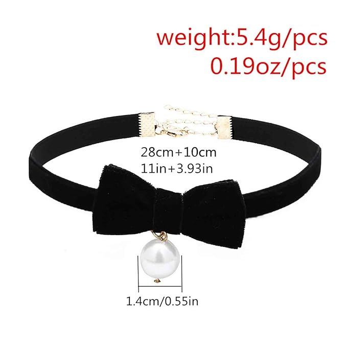 Vintage Satin Choker Necklace Pearl Pendant