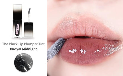 Keep In Touch The Black Plumper Tint | 2X Plumping Effect, Moisturizing Lip Gloss | Vegan and Cruelty-Free Korean Lip Tint (Royal Midnight)