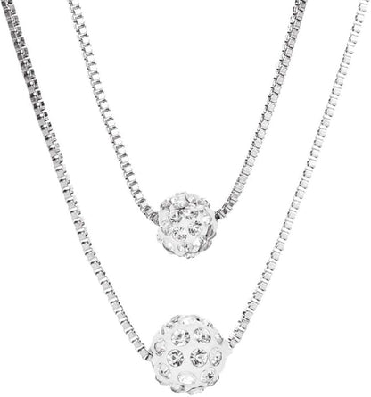 Bohemian Multi-layer Necklace Full Rhinestone Ball Pendant Fashion