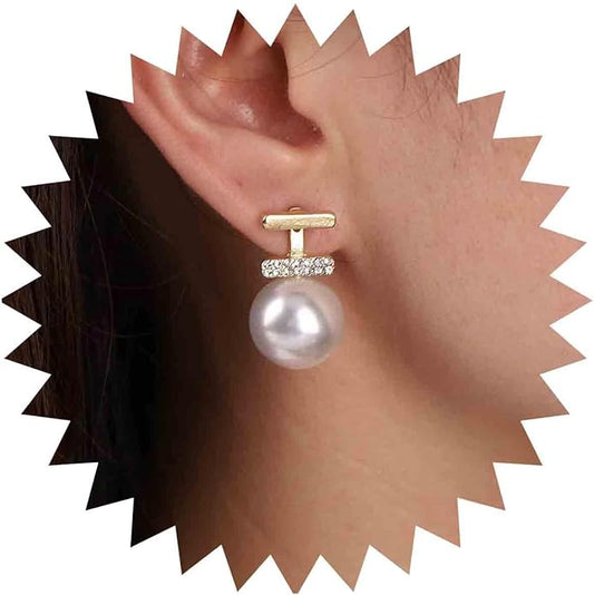 Vintage Crystal Pearl Drop Earrings Pearl