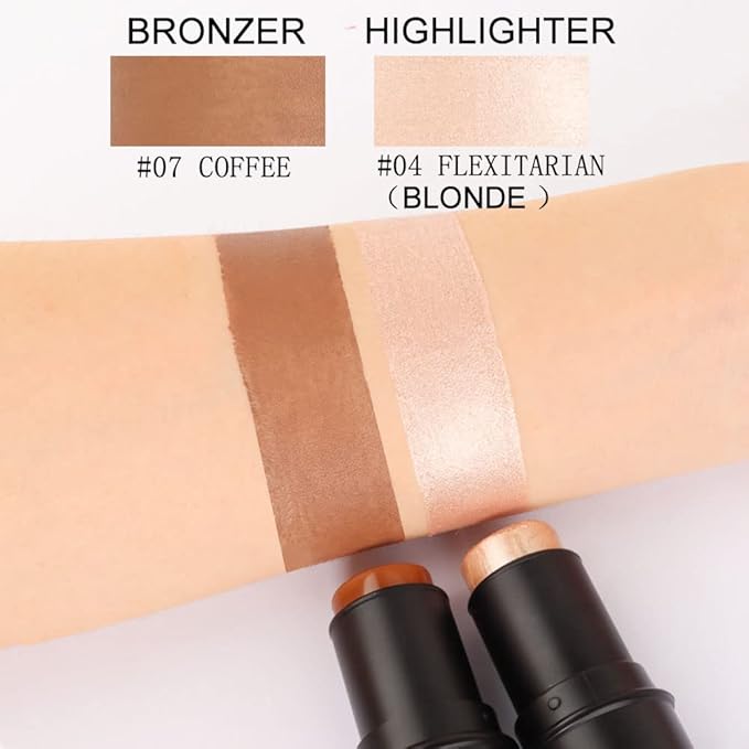 evpct 2Pcs Face Cream Contour Bronzer Sticks Makeup