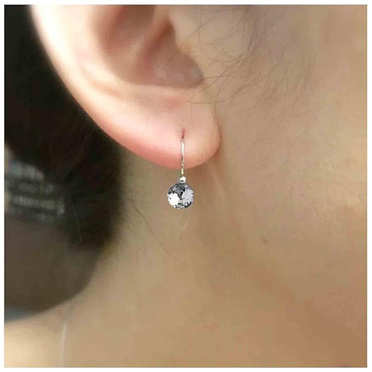 Crystal Dangle Drop Earrings Silver Dangle