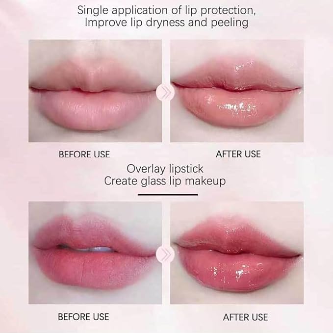 Mirror Water Lip Gloss Moisturizing Waterproof Lip Tint Smooth Long-Lasting Wear Non-Stick Cup Not Fade Beauty Lip Oil Lip Glaze Liquid Shine Glossy for Nourished, Fuller-Looking (05# Purple)