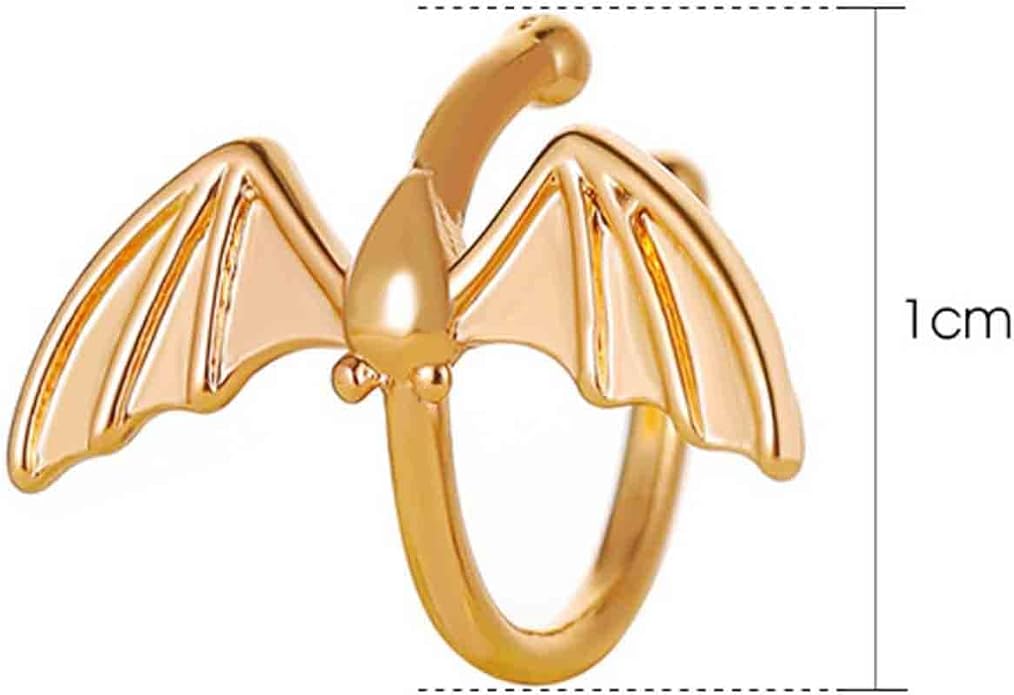 Gothic Bat Cuff Earrings Gold Bat