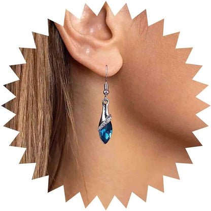 Bohemia Sapphire Drop Earrings Blue Crystal Dangle Hook