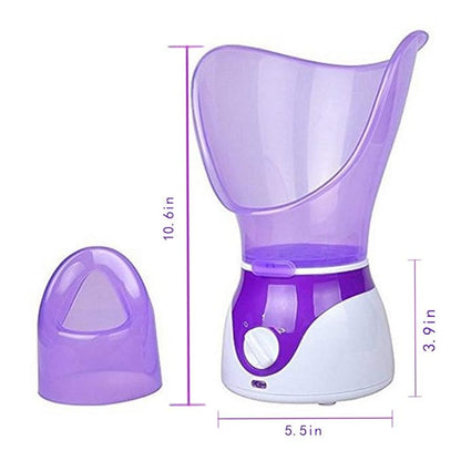 Facial Steamer Professional Steam Inhaler Facial Sauna Spa for Face Mask Moisturizer - Sinus with Aromatherapy; Pores with Timer and Extract Blackheads, Diffuser Skin Care(Purple)
