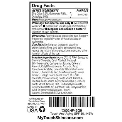 Age Defying SPF 30 Sunscreen Moisturizer Face Cream with Vitamin C, E, & Hyaluronic Acid for Face, Neck, or Body - Fragrance and Oil Free - 3.3 Oz