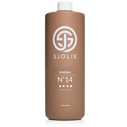 SJOLIE Spray Tan Solution - No. 14 - Dark Depth Tanning Spray | Hydrating Sunless Tanner for Long Lasting, Dark Bronze Finish (32oz)