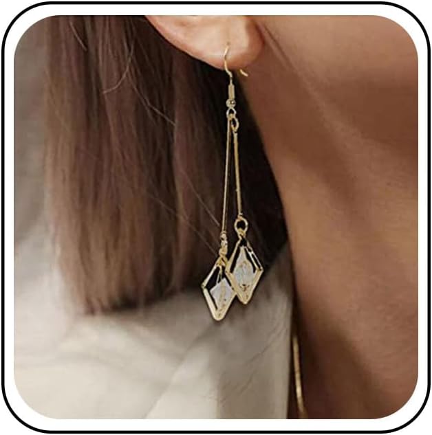 Vintage Crystal Dangle Earrings Long Bar