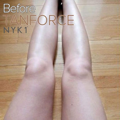 NYK1 Tan Force Sunless Self Tanning Mousse with MegaMitt Tanning Mitt - Salon Quality Streak Free Self Bake Tan Foam Tanning Oil Self Tanner - Natural Look Dry Golden Bronzer Cream - 250ml