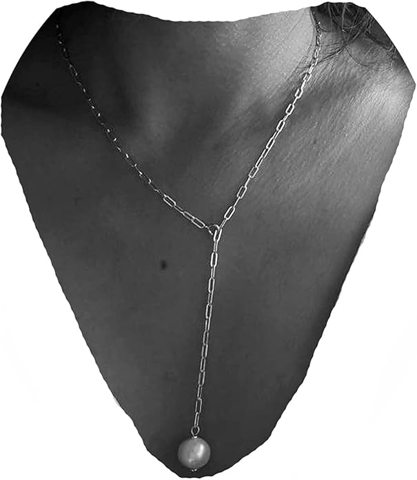 Long Pearl Necklace Pearl Lariat Y