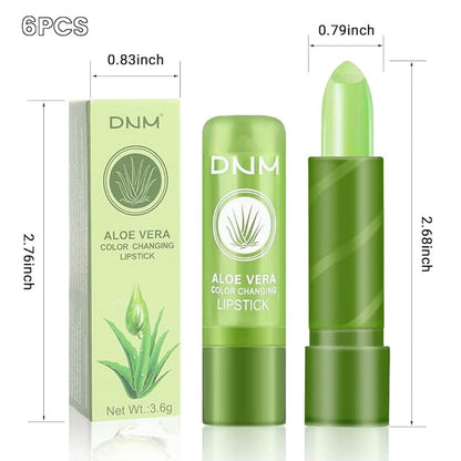 evpct 6Pcs Aloe Vera Tinted Lip Balms PH Changing