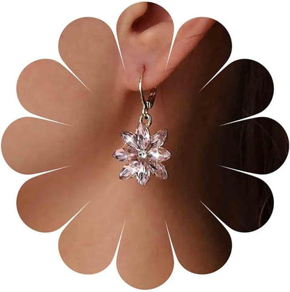 Vintage Blue Crystal Flower Earrings Sapphire