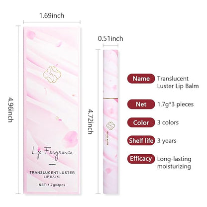 evpct 3Pcs Orange Rose Cherry Red Shine Lipstick Set, Flawless Moisturizing Lip Color Stick Glossy Lipstick Tinted Lip Balm, Sheer Shine Juicy Finish, Lightweight Hydrating Formula for Dry Lip Care