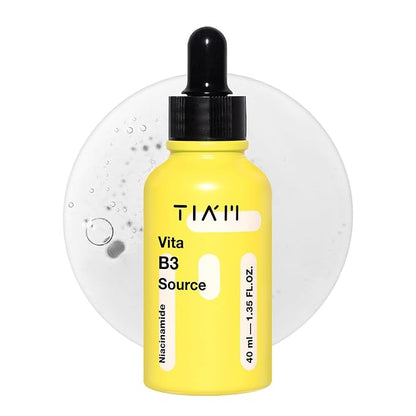 TIAM Vita B3 Source, 1.35 fl oz, 10% Niacinamide Glow Serum with 2% Arbutin for Radiant & Balanced Skin, Vegan Korean Skin Care