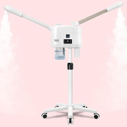 Professional Facial Steamer, 2 in 1 Facial Steamer with Hot&Cold Nozzle, Esthetician Face Steamer with Digital Display for Spa, Salon and Home Use