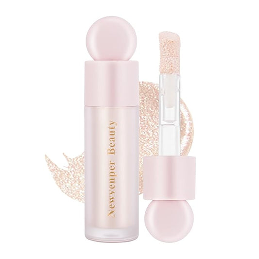 Highlighter with Face Brush Liquid Highlighter with Shimmer