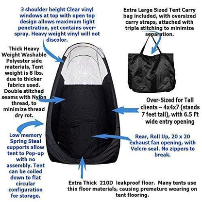 MaxiMist Spray Tan Machine with Tent - HVLP Airbrush Tanning Kit & Booth, Sunless Spray Tan Machine for Home, Maximist Lite Plus - Black