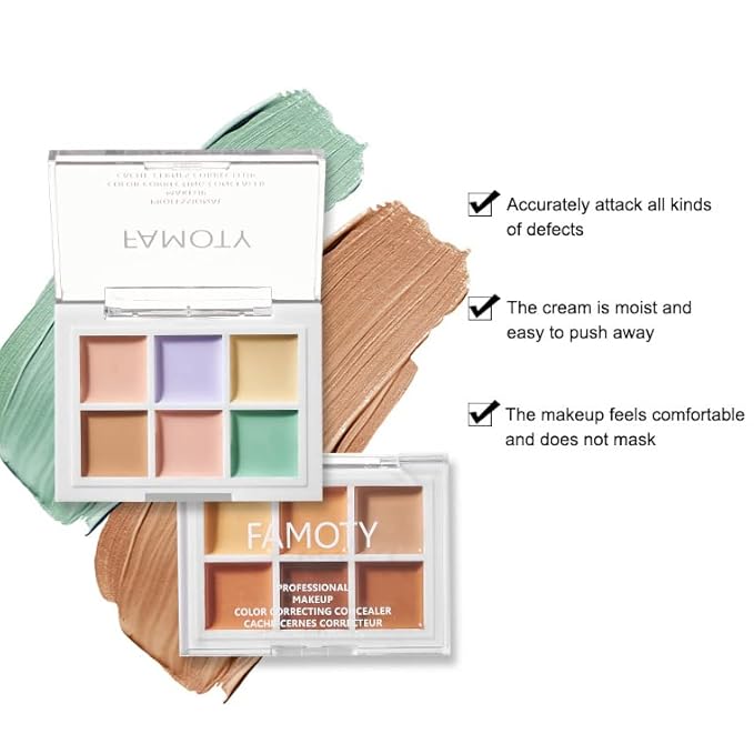 6 Colors Correcting Concealer Palette, with 11 Pcs