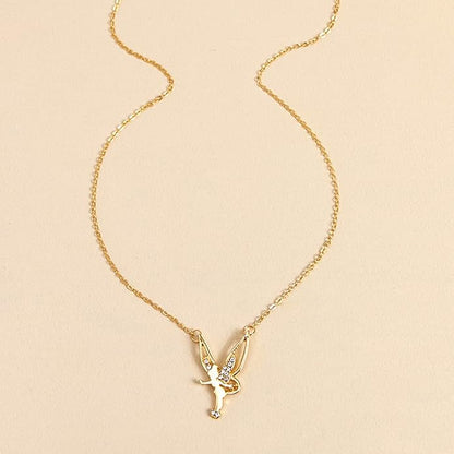 Fairy Pendant Necklace Delicate Gold Angel
