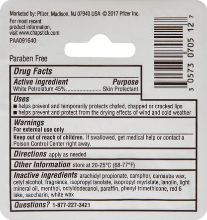 ChapStick Classic Cherry Lip Balm Tube,