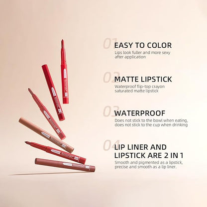 ibcccndc 6PCS Lip Liner and Lipstick