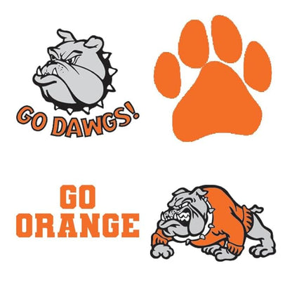 FashionTats Sport Spirit Temporary Tattoos | 100 Tattoos (Orange Dawgs)