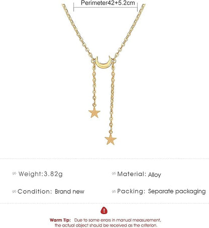 Boho Gold Y Necklace Double Star