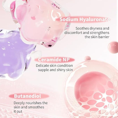 Hydrating Skincare Set - Travel Essentials - Enrich Sodium Hyaluronate & Vitamin C - Small Skin Care Kit with Face Cleanser, Serum, Balm, Eye Cream & Night Cream, Facial Kit for Women