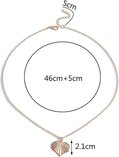 Boho Heart Pendant Necklace Gold Heart