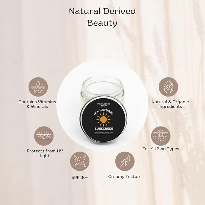 Beef Tallow & Zinc Sunblock | Tallow Sunscreen SPF 35 (2oz) | Reef Safe, Water Resistant | Beef Tallow for Skin, Tallow Face Moisturizer | Organic 100% Grass Fed Tallow, Zinc Oxide