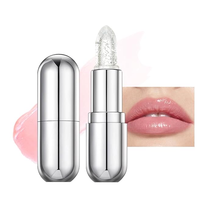 BINGBRUSH Clear Crystal Color Changing PH Lipstick,Rich in Vitamin E for All-Day Moisture,Gold Foil Long Lasting Moisturizer Waterproof Discoloration (01#)