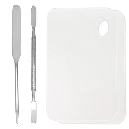 Stainless Steel Foundation Spatula with Makeup Mixing Palette,