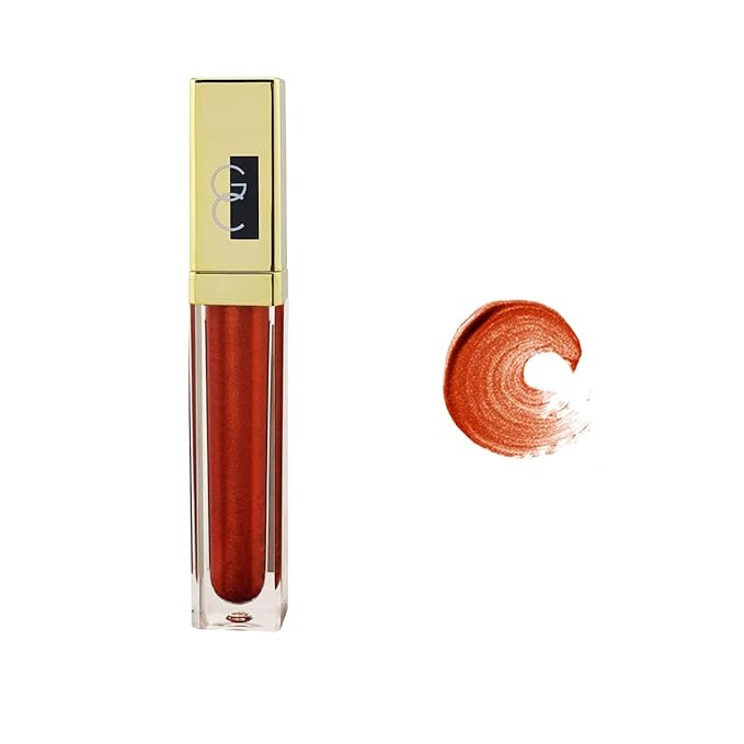 Gerard Cosmetics Color Your Smile Lip Gloss Pretty Penny | Super Pigmented Bronze Glitter Lip Gloss with LED Light and Mirror | Shiny Finish | Hydrating Liquid Lip Color | Cruelty Free and Made in USA