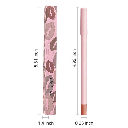 12 Colors lip liner pencils, Modern Classic Lip Liner, Lip Liner Pigmented Vegan Matte, Lasting Finish Lip Liner, Luxurious Creamy Long Lasting Lip Liner, Prevents Feathering and Fading, (02)