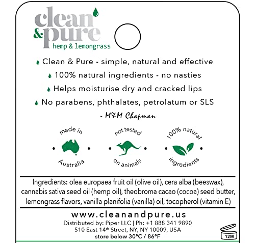 Lip Balm (Hemp & Lemongrass) 100%