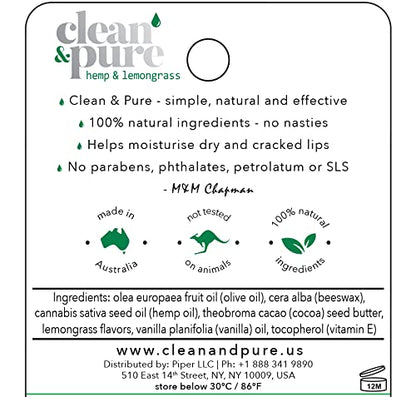 Lip Balm (Hemp & Lemongrass) 100%