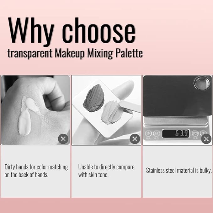 Erinde Handheld Makeup Mixing Palette, Acrylic Transparent Mixing