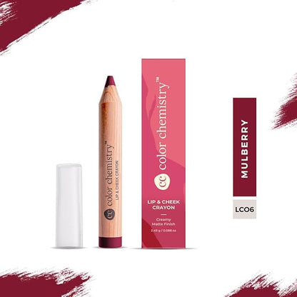 COLOR CHEMISTRY Lip And Cheek Crayon| Vegan, Ultra-Matte, Vegan,