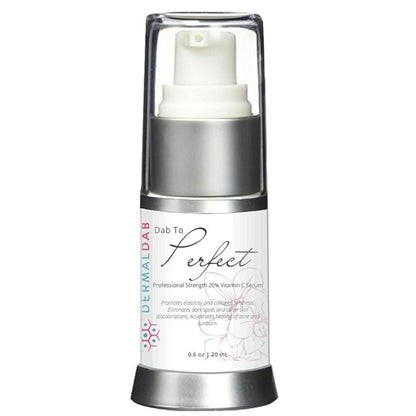 Dermal Dab, Dab To Perfect Professional Strength 20% Vitamin C Serum For Face - Brighten Complexion, Firm Loose Skin, Protect From UV Damage & Reduce Under-Eye Circles (15mL)
