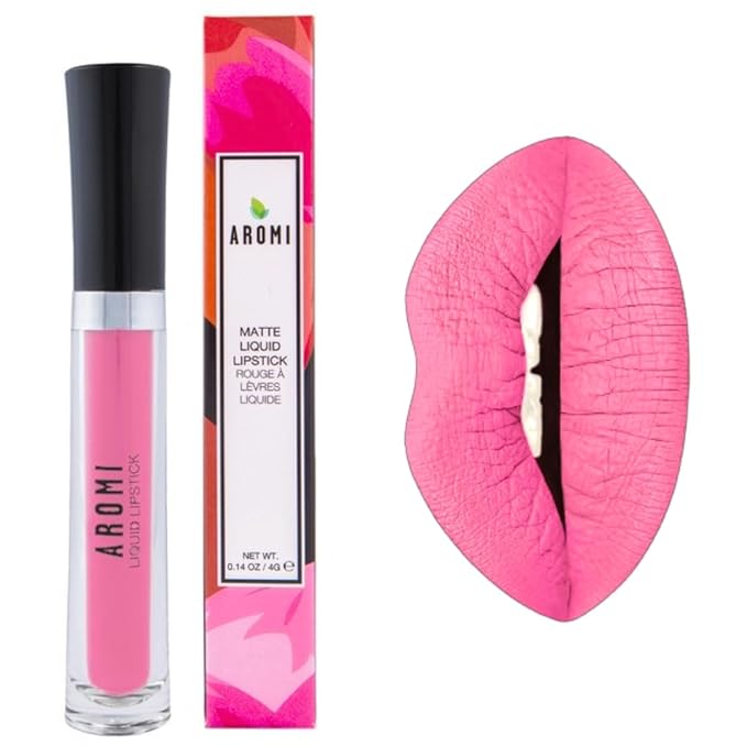 Aromi Matte Liquid Lipstick | Long-lasting, Smear and Smudge Proof, Waterproof, Paraben, Phthalate, & Gluten Free, Light Pink with Warm Undertones (Cherry Blossom)
