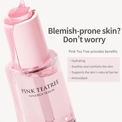 Pink Tea Tree Synergy Serum 30mL/Skin Moisturizer/Facial Moisturizers/1.01 Fl. Oz, CICA, Hyaluronic Acid and Niacinamide, Korean Skin Care, Hydrating