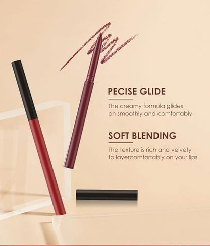 URQT Lip Liner and Lipstick Set, 6pcs Long Lasting Matte Liquid Lipsticks + 6 Matching Smooth Lip Liners, Waterproof, Full Coverage, Gift Set