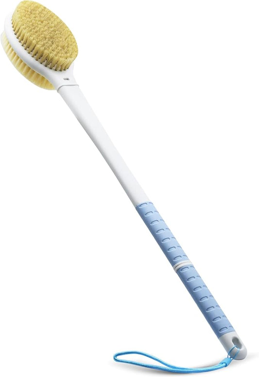 Shower brush with soft and