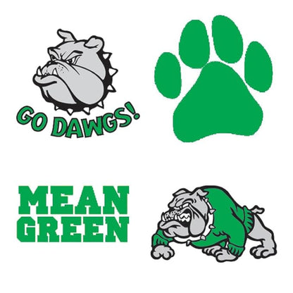 FashionTats Sport Spirit Temporary Tattoos | 100 Tattoos (Green Dawgs)